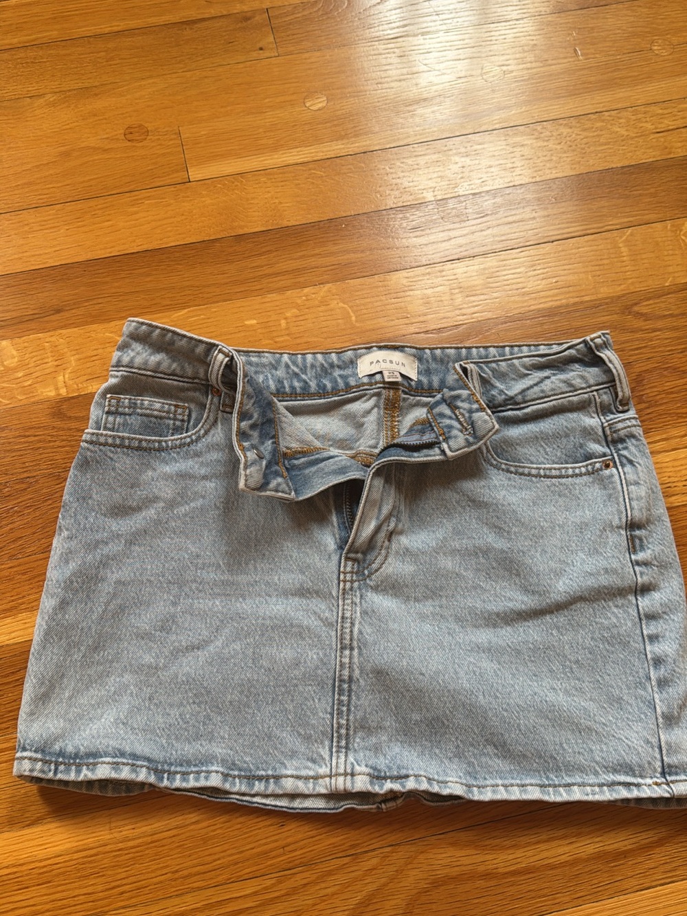 PacSun Light Wash Denim Skirt - Light Blue